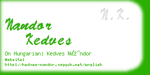 nandor kedves business card